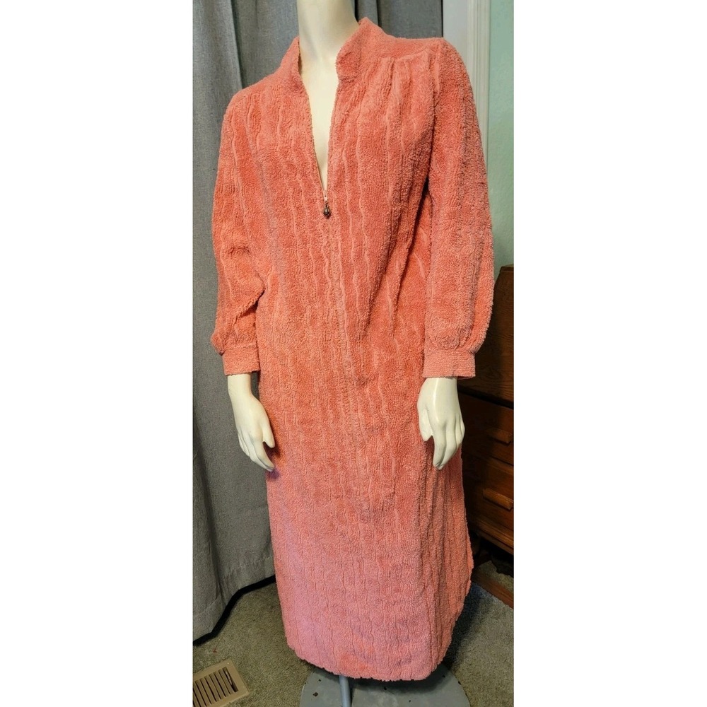Mark Travers Supertex Australia Neiman Marcus Cotton Chenille Zip Front Robe  XS